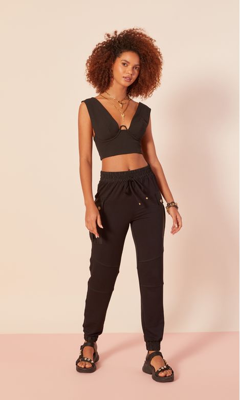 calça jogger cetim